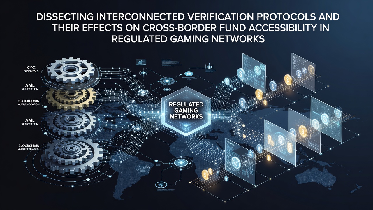 Interconnected verification protocols diagram showing cross-border data flows in gaming networks
