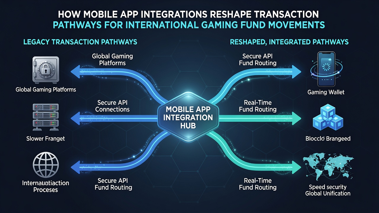 Secure mobile transaction pathway diagram showing encrypted fund movements in gaming applications