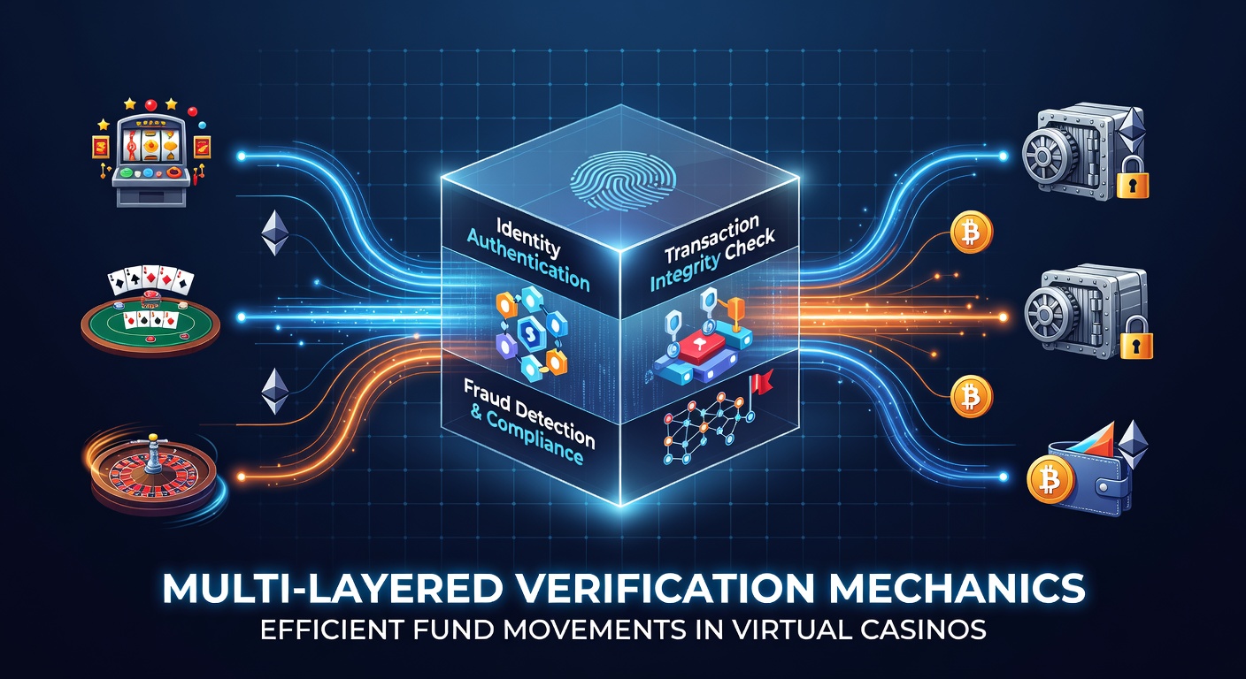 Diagram showing multi-layered verification process in virtual casino fund transfers